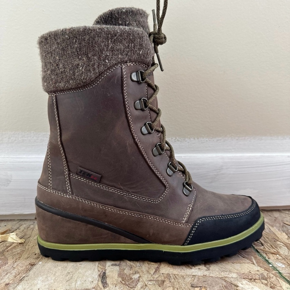 L.L. Bean lace-up waterproof wedge boots